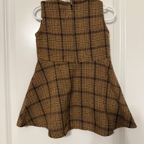 SHEIN Brown Tan Plaid Dress Coat Set Girls Size 2T - Picture 5 of 11